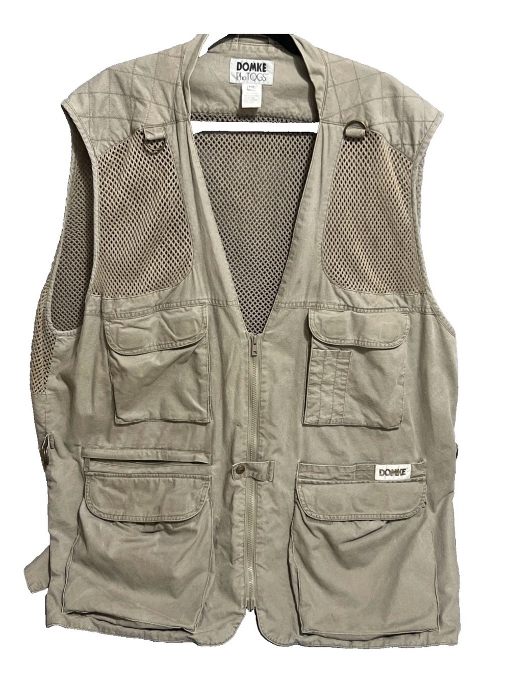 VTG Domke Vest PhoTOGS Photo Cargo Safari Mesh Khaki Canvas Utility Mens 2XL
